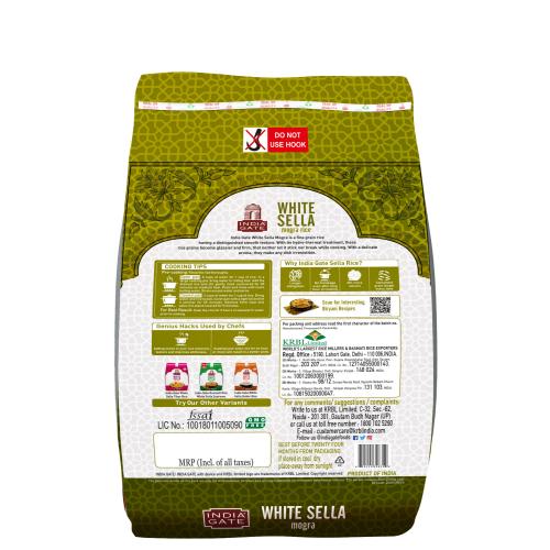 India Gate White Sella Mogra Rice 26 Kg