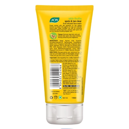 Joy Skin Fruits Spots & Tan Clear Face Wash 150 Ml
