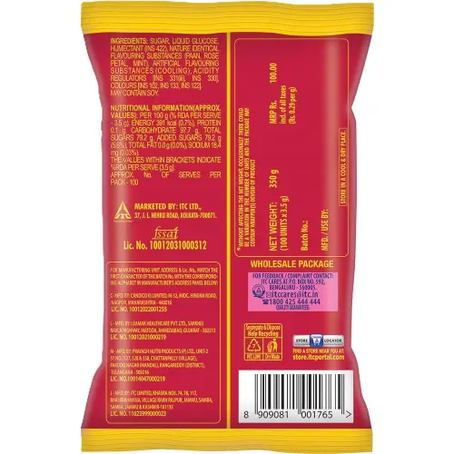 Itc Minto Paan Rose Flavoured Candy 100 U 350 G