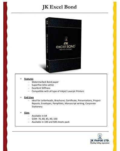 Jk Excel Bond Paper 100 Gsm 500 Sheets