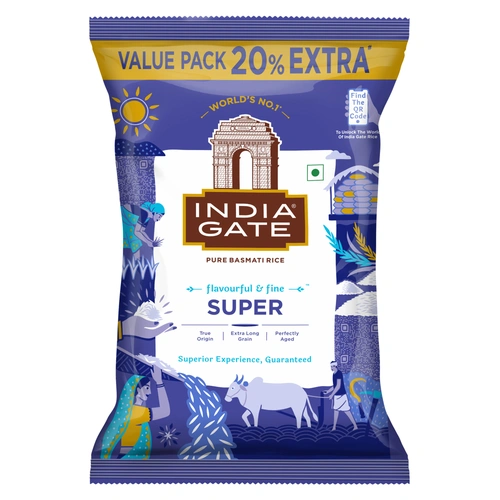 India Gate Super Basmati Rice 1.2 Kg (1kg + 200 G)
