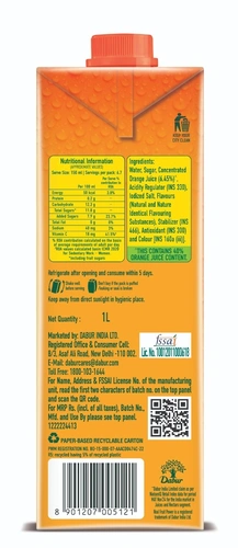 Real Orange Juice 1 L Pk12