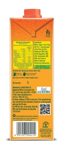 Real Litchi Juice 1 L Pk12
