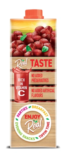 Real Cranberry Juice 1 L Pk12