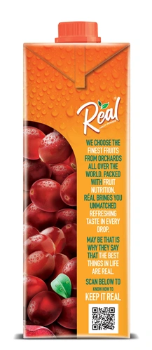 Real Cranberry Juice 1 L Pk12