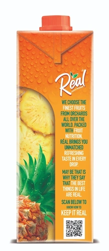 Real Pineapple Juice 1 L Pk12
