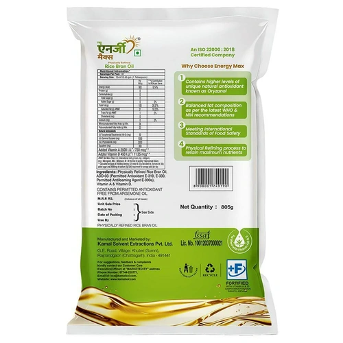 Energymax Rice Bran Oil 805 G Pp