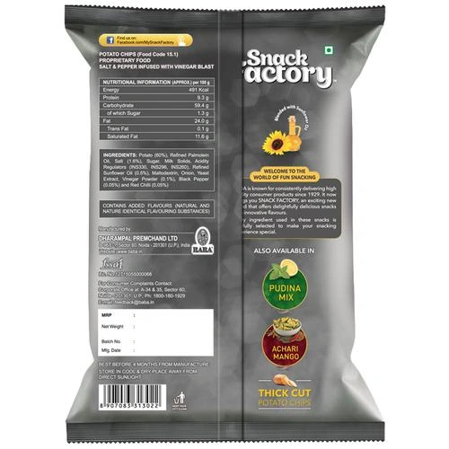 Snack Factory Potato Chips Salt & Pepper 45 G