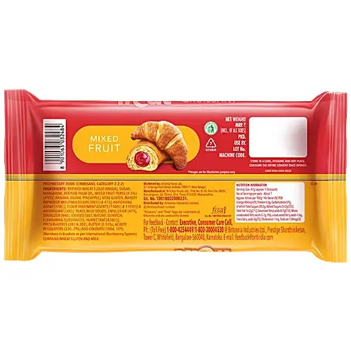 Britannia Treat Croissant Mixed Fruit 47 G