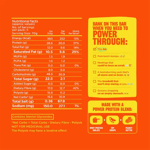 Yogabar Protein Bar Powerup - Choco Peanut Butter 20 G