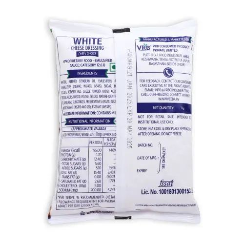 Veeba White Cheese Dressings Chef's Choice 1 Kg