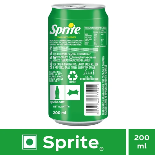 Sprite Pop Can 200 Ml Pk24