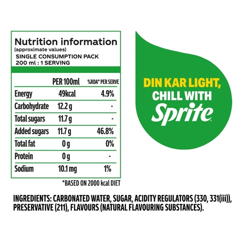 Sprite Pop Can 200 Ml Pk24
