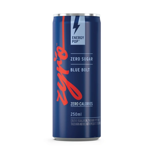 ZYRO ZERO SUGAR BLUE BOLT ENERGY DRINK CAN 250 ML